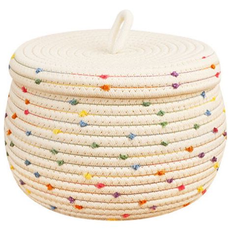 Panier de Rangement avec Couvercle Ligne Coton Nordic - Plateau Style Scandinave (1/3)