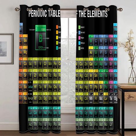 Rideaux Occultants Chambre Chimie Formule 104X84 Pouces Rideau Thermique à Oeillets pour Salon Traitements de Fenêtre à Texture Douce pour Enfants Rideaux 3D - Rideaux Perforés Opaques Intérieurs - Is (1/5)