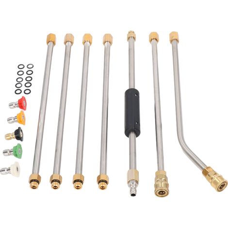 Nettoyeur Haute Pression Rallonge 4000PSI avec 5 Buses pour Toiture, Voiture, Sol Extérieur - Kit de Nettoyage Flexible pour Gouttières (1/5)