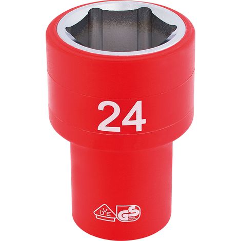 Draper 31954 Draper Expert Fully Insulated VDE Socket, 1/2"" Sq. Dr., 24mm (1/5)