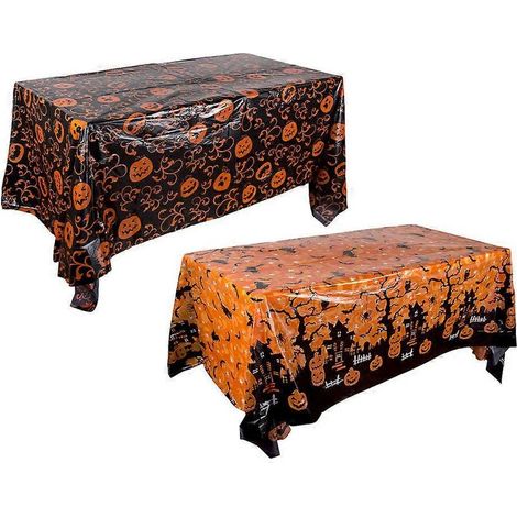 Nappe citrouille d'Halloween pour décoration (2 pièces) - Décoration de table pour fête à la maison (1/5)