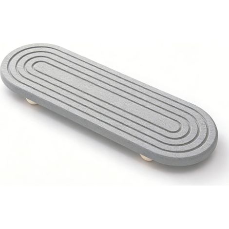 Plateau en Pierre Absorbant l'eau Minimaliste Polyvalent Diatomite à Séchage Rapide pour Évier de Cuisine Comptoir de Salle de Bain 30x10cm / 11.8x3.9in Gris Moyen (1/5)