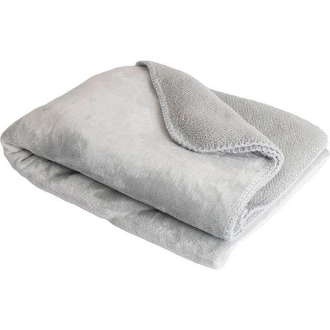 SACASA - Manta plaid gris claro 130x170cm SMOOTIK