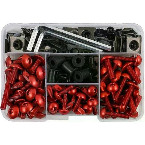 Komplettes Verkleidungsschrauben-Set (190 Teile), kompatibel mit Kawasaki ZX6R ZX7R ZX9R ZX10R ZX12R ZX14R Versys 650 Ninja 650R 1000 Z750 Z1000 ZZR600 (1/5)