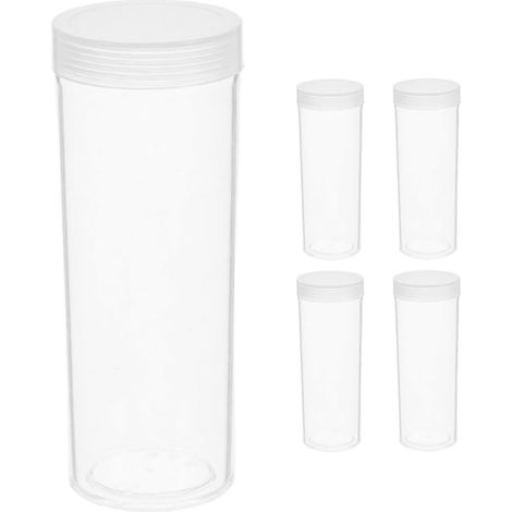 Lot de 5 Tubes Tubes Transparents en Plastique avec Couvercle Hermétique pour Rangement de Pièces de 32 Mm Protection Sécurisée pour Collectionneur de Pièces Porte-pièces (1/5)
