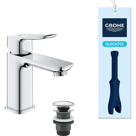 Mitigeur monocommande Lavabo Taille S (Robinet pour Lavabo de Salle de bain, Avec bonde clic clac, facile à installer avec QuickTool inclus, Economie d'eau), Chrome, 1018570000 (1/5)