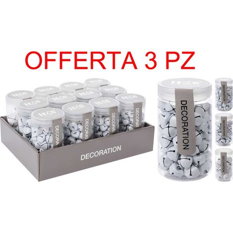 OFFERTA 3 CONFEZIONI CON CAMPANELLE BIANCHE DIMENSIONI ASSORTITE