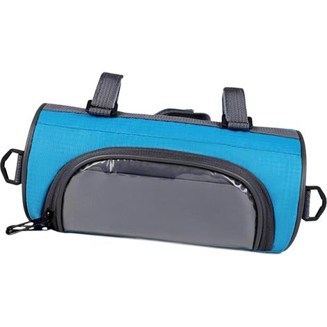 Borsa per manubrio della bicicletta, borsa per telaio della bicicletta, custodia per telefono con touch screen, borsa per bicicletta da viaggio (blu cielo) (1/5)