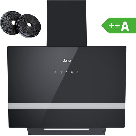 CIARRA CD6736HB 650 m3/h A+++ Kopffreie Dunstabzugshaube 60cm Kopffreihaube WIFI- APP Touch-Steuerung mit 2 Kohlefilter Abluft Umluft Schwarz (1/8)
