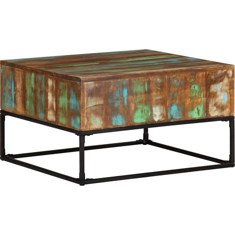 vidaXL Mesa de centro madera maciza reciclada 68x68x41 cm (1/5)