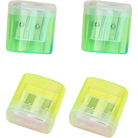 Taille-crayon - Double Trou - Pour Crayons Standard Et Grands - Acier Inoxydable - 4 Pièces (1/5)