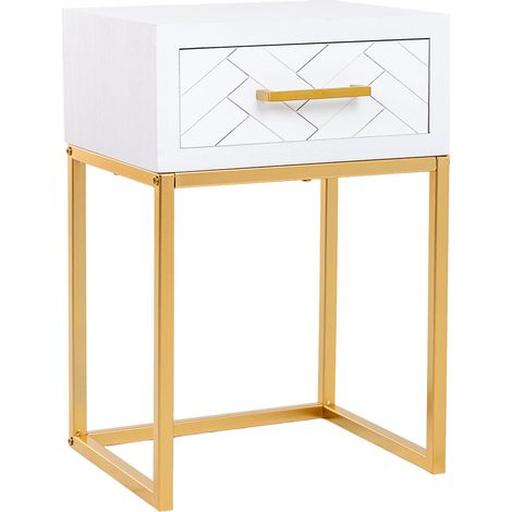 Mesita 1 cajón madera y metal 40x36x60h cm (1/5)