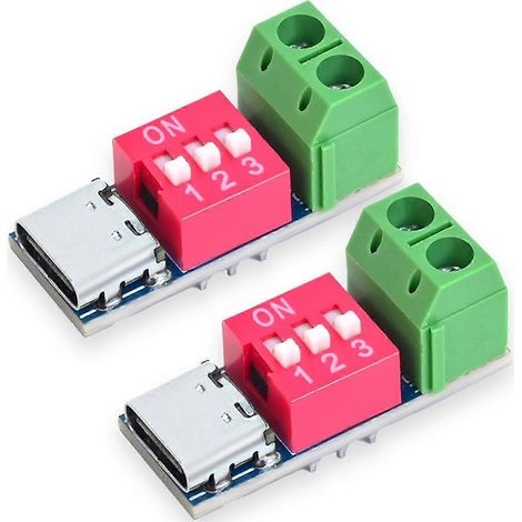 Ecleanfy - 2 modules de déclenchement USB-C PD, leurres PD/QC, charge rapide USB Type-C vers 12 V, chargeur haute vitesse, alimentation (1/5)