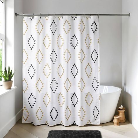 Duschvorhang peva 180x180cm 12 ringe weiss - lima - Tendance
