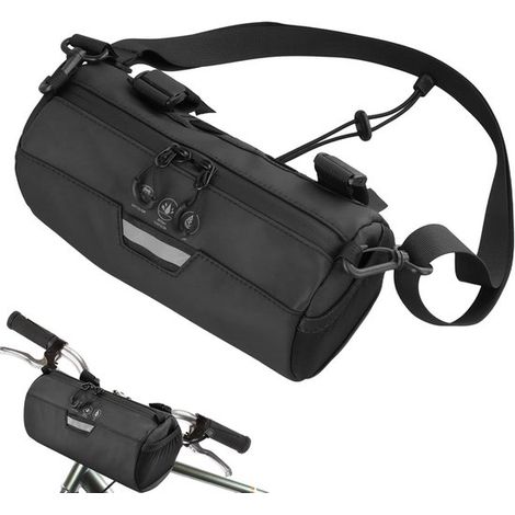 Bolsa impermeable para manillar de bicicleta, bolsa reflectante para manillar, con correa para el hombro, accesorio de almacenamiento para manillar de bicicleta, 2L (1/5)