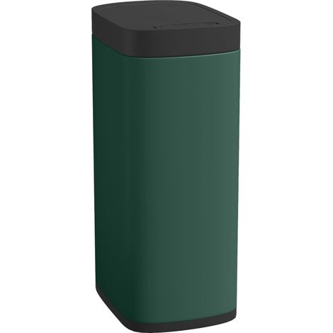 Bidone spazzatura sensore 50 L in metallo verde scuro (1/5)