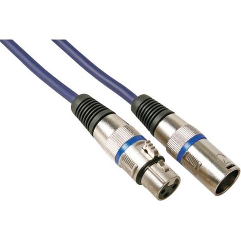 HQ-Power DMX Kabel 10m, XLR männlich-weiblich, vergoldete Stecker, reines OFC Kupfer, 100–110 Ohm, DMX512 kompatibel, für LED Beleuchtung, DJ, Bühne, Theater und Controller