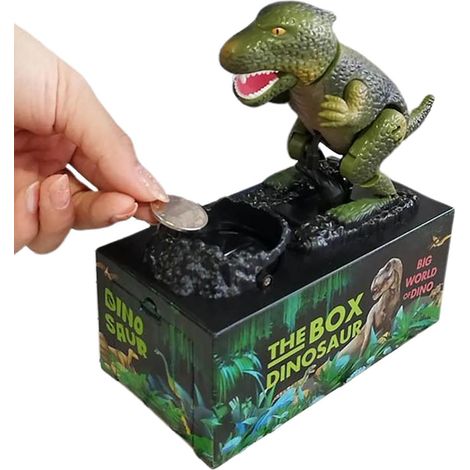 Kinderspardose Musikfunktion, Cartoondesign Dinosaurier-Statue Geldkassette für Zuhause Dekoration Weihnachten Geburtstag Schlafzimmer Schreibtisch Spielzimmer (1/5)