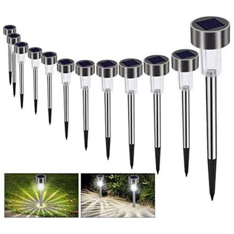Lampe Solaire Jardin Exterieure au Sol Bawoo 12pcs Lampes Jardin Etanche Lampe Sans Fil LED Décoration Eclairage Solaire Extérieur Blanche Froide Pour Chemins Pelouse Automatique Rechargeable (1/5)