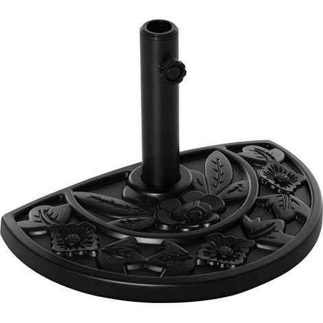 Sonnenschirmständer, halbrund, 9 kg, Blumendesign, HDPE/Zement, für Schirmmasten Ø35/38/48 mm