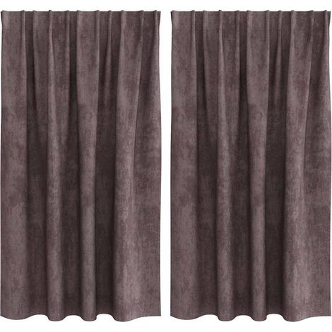 Rideaux en velours, ensemble deux pièces, marron, 140 x 140 cm (1/5)