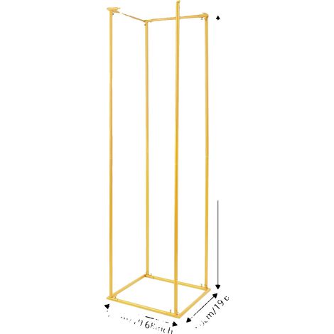 Stand de Fleurs, Design Géométrique Élevé, Assemblage Sans Outils, Or (1/2)