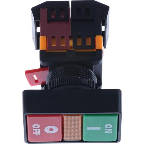 Interrupteur Bouton-Poussoir - 1 Pièce - Plastique - Lampe Intégrée 220V - Industriel et Domestique - Modèle PPBB-30N (1/5)