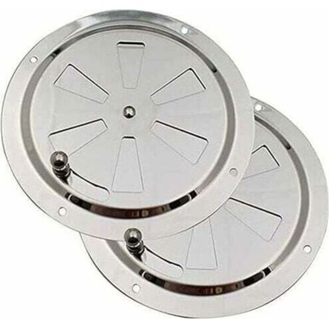 Grille de Ventilation Ronde, Grille d'aération 125 mm en Acier Inoxydable Conduit Moustiquaire Grille D'évacuation Air Entrant Air Evacué Ventilation Volets Réglables et Moustiquaire