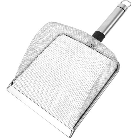Pelle inox + tamis PP argenté, ramasse-crotte efficace