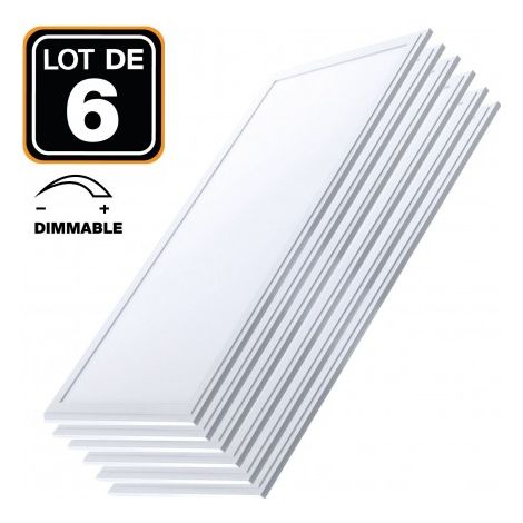 Lot de 6 dalles LED dimmables EUROPALAMP 40W 120x30 cm 6000K IP20 (1/4)