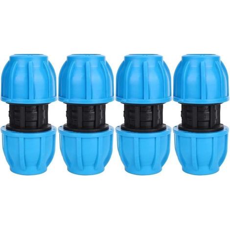Raccords de tuyaux d'eau droits en plastique PE, 25mm à 25mm, accessoires de connexion de tuyaux en PVC PE PPR, 4 pièces (1/5)