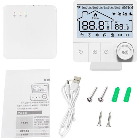 Termostato inteligente programable WiFi para calefacción eléctrica – Modelo TY – Compatible con sistemas domésticos