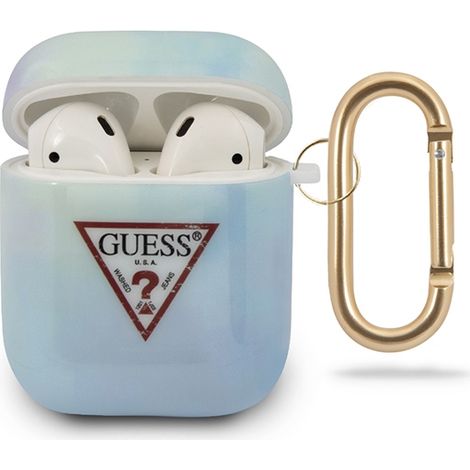 Funda para AirPods Guess GUACA2TPUMCGC02, 1/2 unidad, azul/azul, colección Tie & Dye. (1/2)