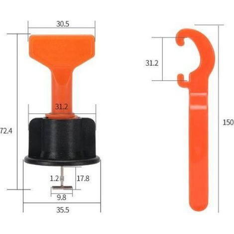 Niveleur De Carrelage - Système Réutilisable Avec Entretoises - Pour Sol Et Mur - Kit 151 Pièces (1/5)