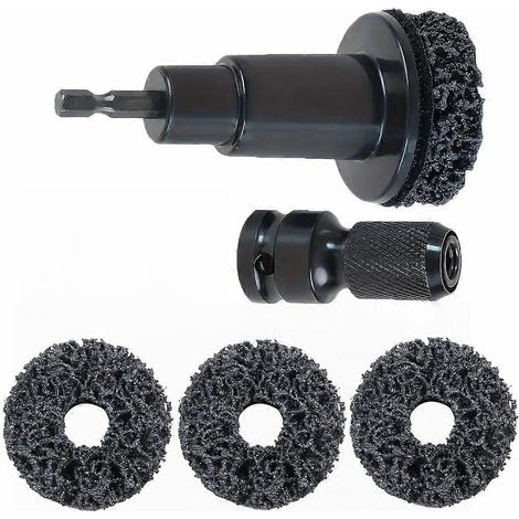 Kit de 5 pièces pour le décapage de la rouille des disques de frein de voiture : brosses métalliques avec disques de polissage, sans pile, poignée ergonomique pour la réparation automobile. (1/5)