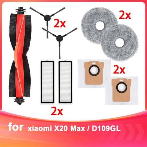 Vacuum X20 Max / D109GL Pièces D'Aspirateur Rouleau Principal Brosse Latérale Filtre Hepa Chiffon de Vadrouille Sac à Poussière (1/4)