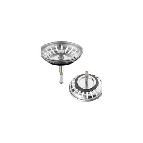Cestello scolapiatti da cucina con spiedino regolabile - scolapasta universale in acciaio inox, 82 mm - Crezuo