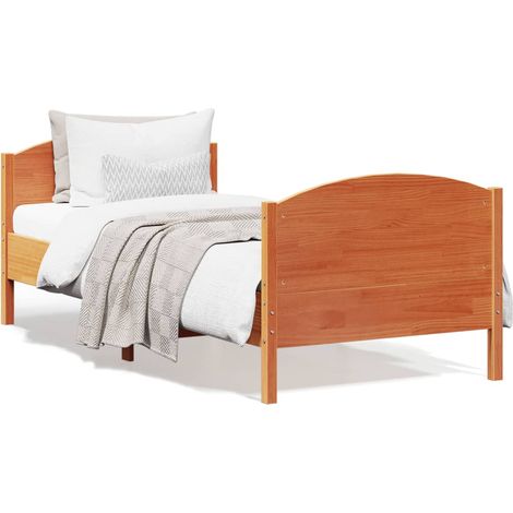 Maison Exclusive - Cama sin colchón madera maciza de pino marrón