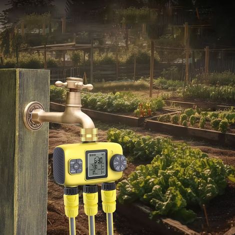 Dispositif d'arrosage intelligent à minuterie, contrôleur de vanne d'irrigation à trois voies, contrôle automatique de l'arrosage pour les serres de jardin et les pelouses. (1/5)