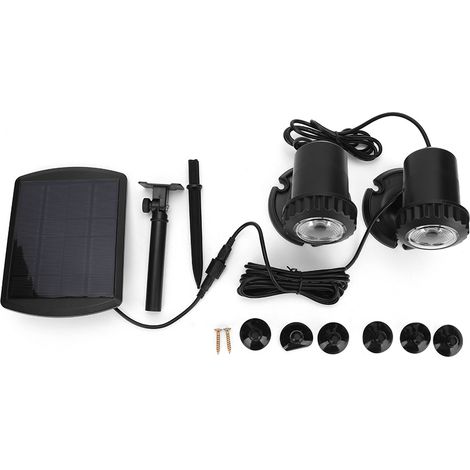 Projecteur LED solaire d'extérieur pour jardin, aménagement paysager sous-marin, terrasse, amphibie (1/4)