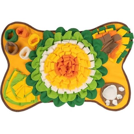 Tapis de fouille pour chien - 65x43cm - orange - jouet éducatif à alimentation lente avec mécanisme sonore - soulage l'ennui et l'anxiété (1/5)