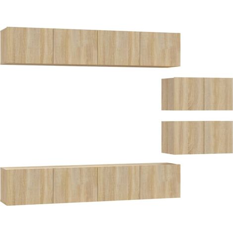 Maison Exclusive - 6-tlg. TV-Schrank-Set Sonoma-Eiche Holzwerksto