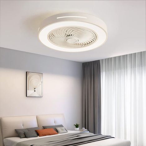 Ventilateurs de Plafond , Ventilateurs de Plafond À Distance/Application Avecsilentaron Style Motor Réversible 6 Vitesses Pour Chambre À Coucher Salon Kids Room, Blanc (1/5)