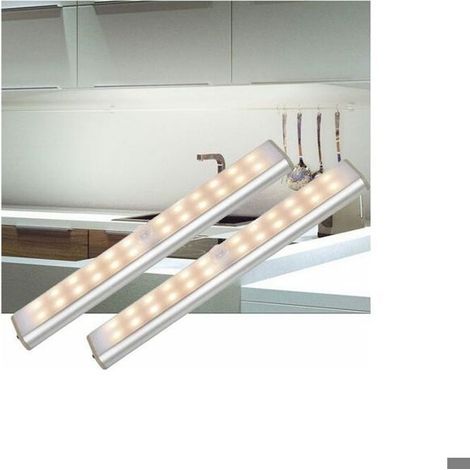 Bandes lumineuses LED, barres lumineuses LED, éclairage LED pour meubles, lampes à détecteur de lumière blanc chaud, 2 bandes lumine (1/5)