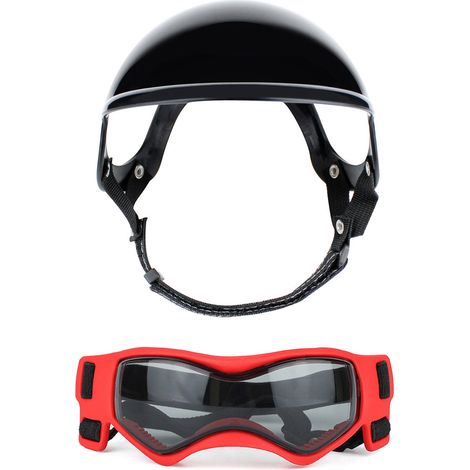 Lunettes de protection UV pour casque de chiot, laisse réglable pour chien, casque de chantier coupe-vent et résistant à la neige, masque de protection pour les yeux pour chien d'équitation (1/5)