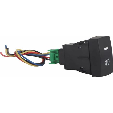 Interrupteur de Phare Antibrouillard 5 Broches en Plastique de Voiture Bouton Poussoir Commutateur de Commande d'Antibrouillard