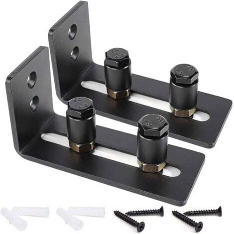 Lot de 2 rouleaux de guidage au sol réglables pour bas de porte coulissante - Noir - Super lisse et silencieux - Facile à installer (2 rouleaux) - S'adapte à toutes les tailles de portes (1/4)