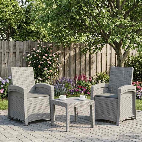 Teenpull – Liegesessel Garten Rattan-Optik 2 pcs Weiß und Hellgrau PP (1/5)