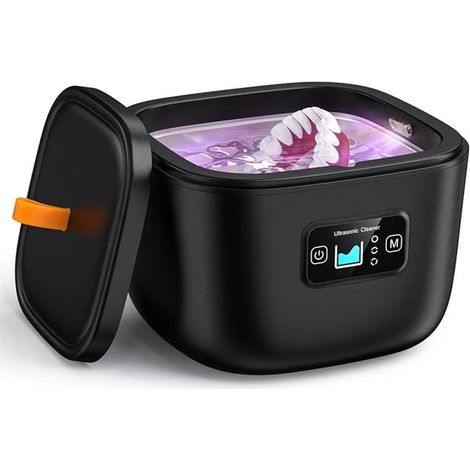 Nettoyeur de bijoux,Machine de nettoyage ultra-performante,Nettoyage multifonctionnel haute fréquence des prothèses dentaires,Noir (1/5)