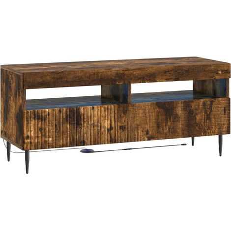 LED TV Cabinet Smoked Oak Engineered Wood vidaXL (1/5)